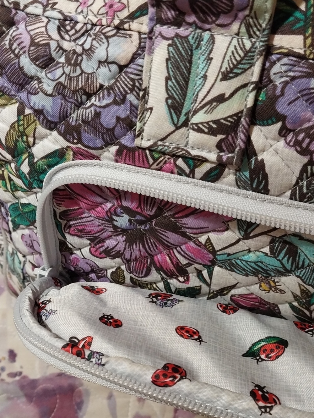 Vera Bradley Grand Weekender Lavender Meadow - Picture 4 of 12